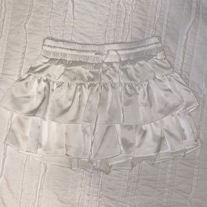 White Ruffle Mini Skirt